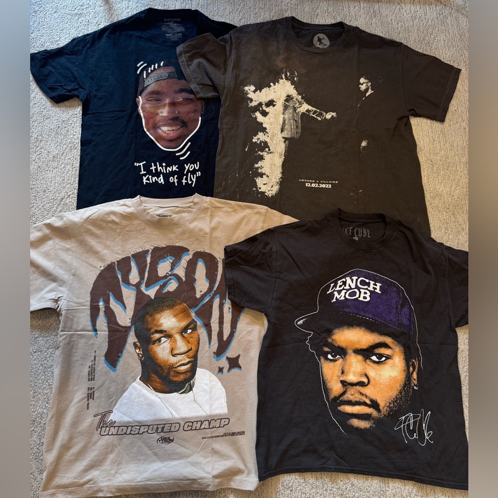 PacSun Graphic Tee Collection - Black, Brown, Tan